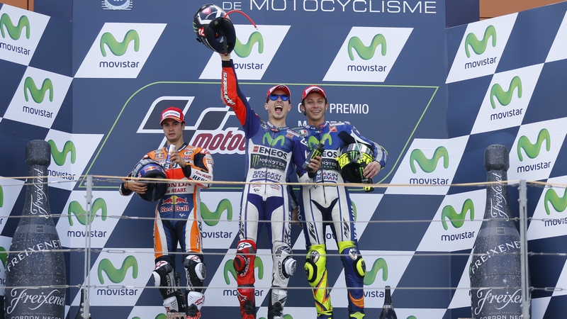 MotoGP: Lorenzo takes sixth win in Aragon ahead of Pedrosa and Rossi as Marquez crashes out