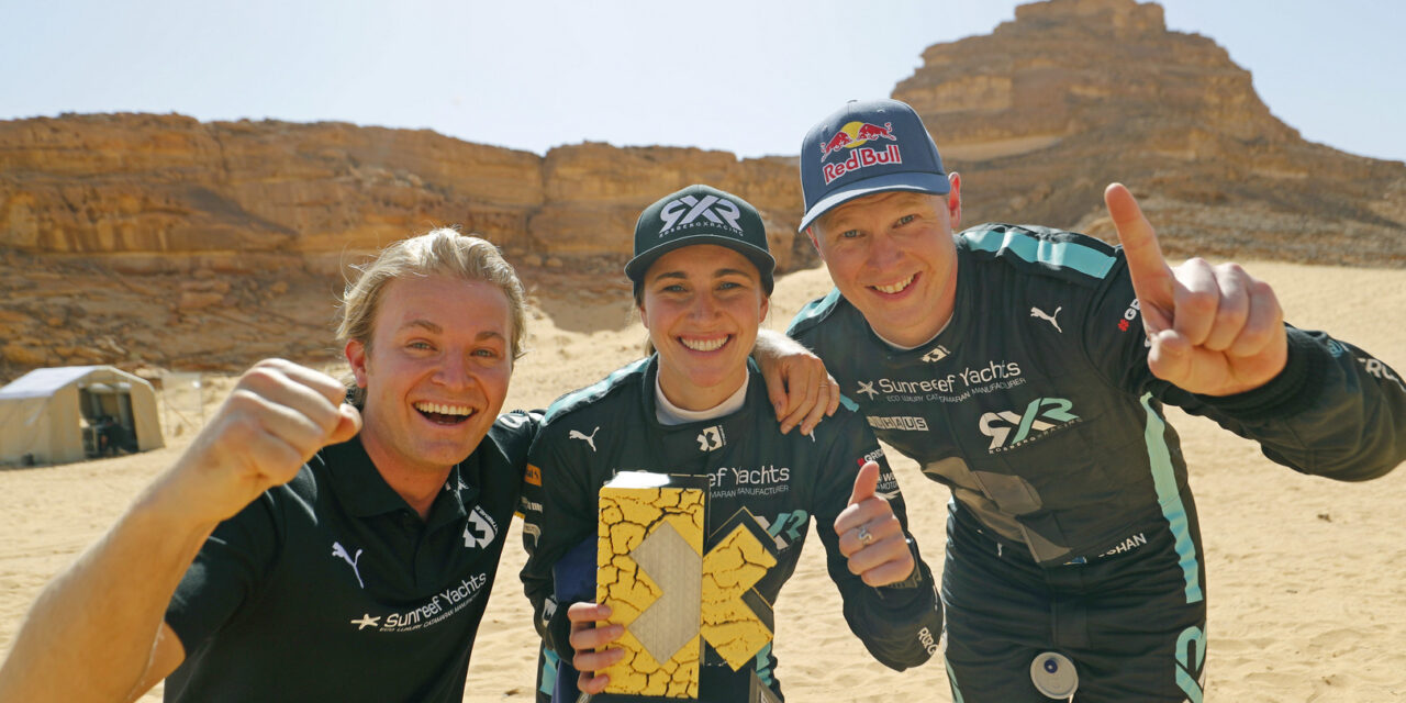 Rosberg X Racing makes history as first Extreme E winner following dramatic desert dust-up in Saudi Arabia