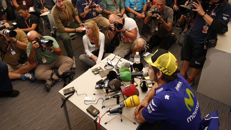 MotoGP: Media scrum for Rossi, Lorenzo & Marquez ahead of #TheGrandFinale in Valencia