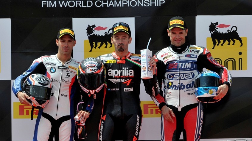 WSBK: Biaggi and Melandri share the wins again at Spains MotorLand Aragon