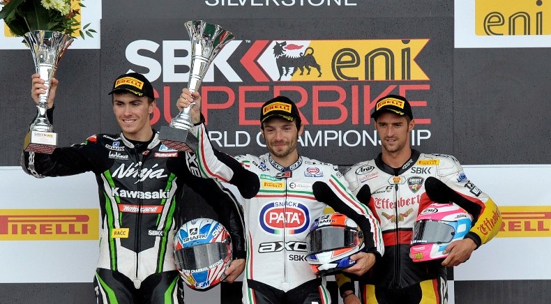 WSBK: Baz and Guintoli celebrate despite the weather at Silverstone